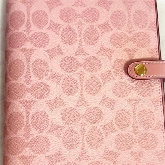 Last - Coach Powder Pink Signature Pattern Notebook - Picture 3 of 3